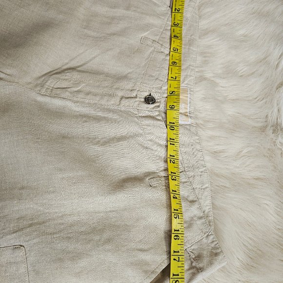 Michael Kors Woman's Cream 100% Linen Cargo Paints Size 14 - Picture 4 of 10